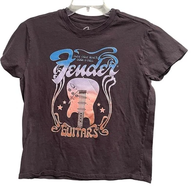 Camiseta Fender feminina tamanho pequeno gráfica música guitarra casual - Imagem 1 de 3
