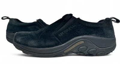 Merrell Men’s Jungle Moc Slip-On 10.5 Black Suede Comfort Walking Shoes Hiking - Image 1 of 4