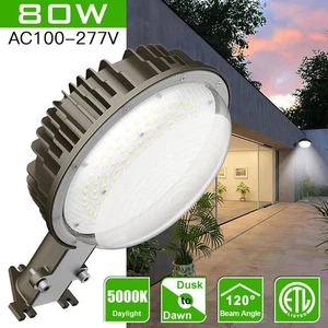 80W LED Barn Yard Light Dusk to Dawn Outdoor Garden Security Area Lighting 5000K - Picture 1 of 12