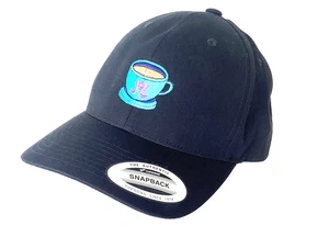 Joi Cafe Organics Snapback Hat Black Embroidered Logo The Classics Yupoong - Picture 1 of 7