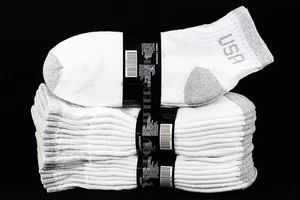 9-11, 10-13 Calcetines de corte bajo al tobillo Gris Tacón Puntera EE. UU. Logotipo Algodón Gimnasio Informal Hombres - Imagen 1 de 2