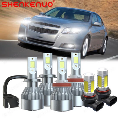 6000K For Malibu 2013 2014 2015 LED Headlights Hi/Lo Beam + Fog Light Bulbs Kit - Image 1 of 4