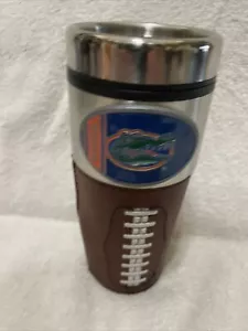 Florida gators, stainless steel 16oz travel mug with football grip And Medallion - Picture 1 of 4