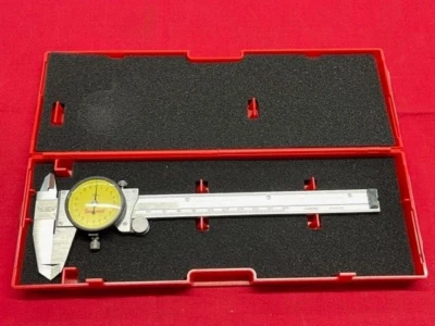 Starrett 120AM-150 Dial Caliper, Stainless Steel, 0-150mm Range, Yellow Face - Image 1 of 4