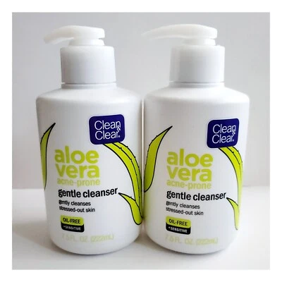 (2) Limpiador suave propenso al acné de aloe vera limpio y transparente 7,5 oz sensible sin aceite Foto 1 de 4