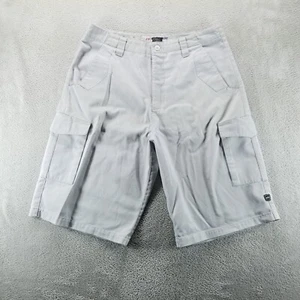 VTG Anchor Blue Cargo Shorts Mens 34 Gray Baggy 12" Skate Twill Hip Hop Y2K a - Picture 1 of 10