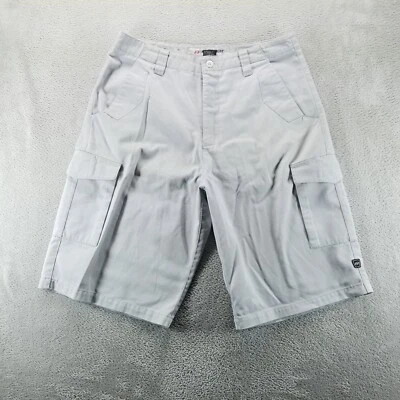 VTG Anchor Blue Cargo Shorts Mens 34 Gray Baggy 12" Skate Twill Hip Hop Y2K a - Image 1 of 4