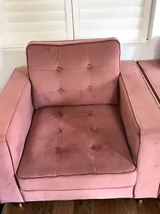 Pink Cherry Velvet Armchair – Scandinavian Luxe Style - Picture 1 of 2