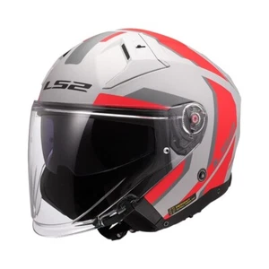 LS2 CASCO JET LS2 OF603 INFINITY II HPFC FOCUS MATT GREY RED TG.L ECE 22.06 - Imagen 1 de 3