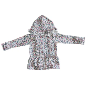 Girls Colorful Leopard Ruffle Jacket Zip Hoodie - Picture 1 of 1