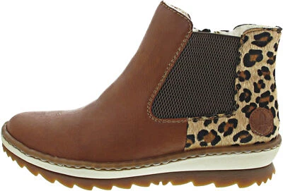 Rieker Damen Stiefelette braun kombi