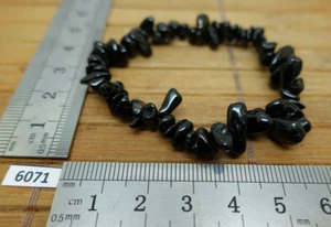 Bracelet baroque chips ONYX noir naturel du Brésil 16cm qualité A lithotherapie - Picture 1 of 3