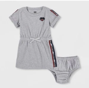 Levi's Baby Girls' Elastic Waist Dress - Light Gray Heather- 18 months - Picture 1 of 2