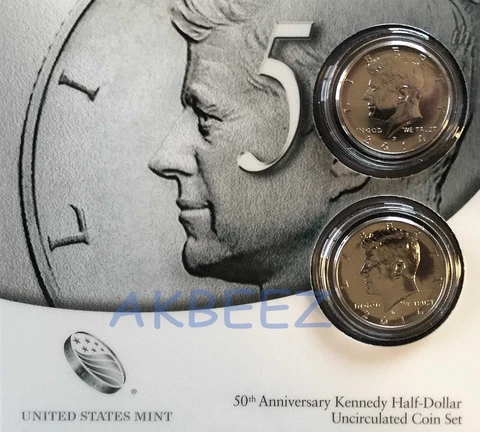 2014-P + D 50th Anniversary Set High Relief Kennedy Half Dollar ALL ORIGINAL OGP Cover