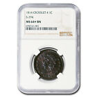 1814 Large Cent MS-64+ NGC (Brown, Crosslet 4, S-294)