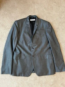 Rag & Bone Blazer Mens 42 Gray Gabardine Striped Wool Silk Sports USA Made Coat - Picture 1 of 11