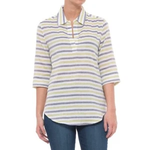 Lilla P gestreiftes Popover Shirt Bluse mit Ellenbogenärmeln Größe: Small S - Bild 1 von 2