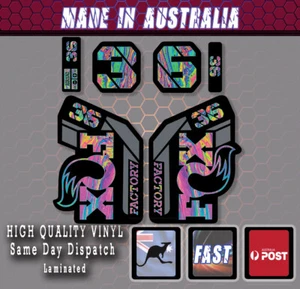 FOX style Factory 36 - 2021 Fork Decals Stickers OIL SLICK PRINT Laminated - Bild 1 von 2