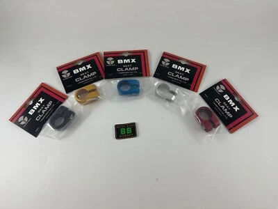 Abrazadera de tija de sillín TANGE SC1 25,4 plateada negra roja dorada azul BMX de la vieja escuela Foto 1 de 4