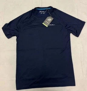 NWT! $68 Eddie Bauer Motion Free Dry Navy Blue Base Layer SS Shirt Mens Sz SML - Picture 1 of 9