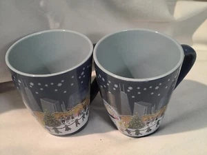 Chicago Christkindlmarket 2022 Blue Mugs Two (2) Holiday Christmas Souvenir - Picture 1 of 4
