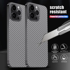 Carbon Fiber Matte Back Film For iPhone 17 16 15 14 13 Scratch Resistant Sticker - Picture 1 of 24