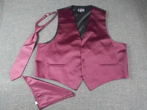 3 Piece Tuxedo Formal Wear Vest Tie Pocket Square Cardi Size 3XL - Picture 1 of 13