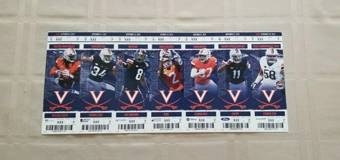 2019 VIRGINIA CAVALIERS  FOOTBALL TICKET STUBS Cover