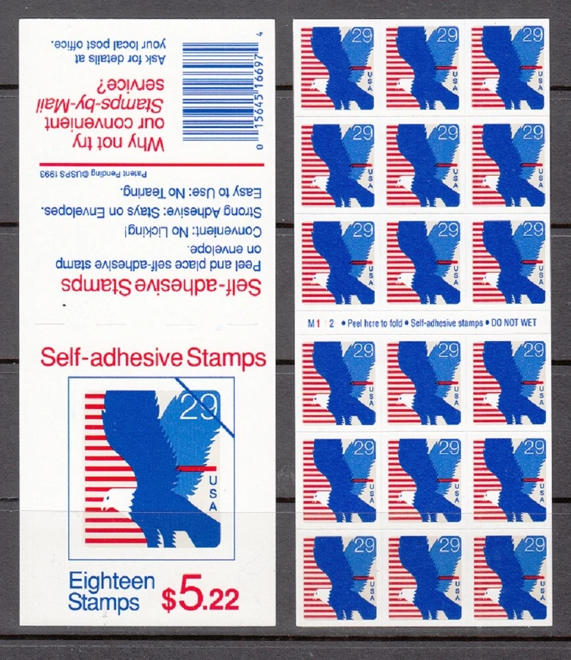 USA BOOKLET SC# 2598a BLUE EAGLE $0.29c - PANE18 S.A. MNH - PL# M112 - Image 1 of 1