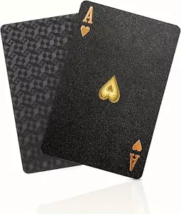 Wasserdichte Spielkarten, schwarze Kunststoff Spielkarten, Roségold Spielkarten, DE - Bild 1 von 12