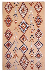 Moroccan Diamond - 2'x4', Beige, Geometric, Transitional Area Rug - 503 - Picture 1 of 9