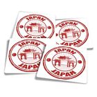 4x Square Stickers 10 cm - Japan Pagoda Flag Japanese  #4098