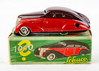 Avant-guerre Schuco 1010 Wende limousine Bourgogne & rouge allemand Windup étain jouet voiture