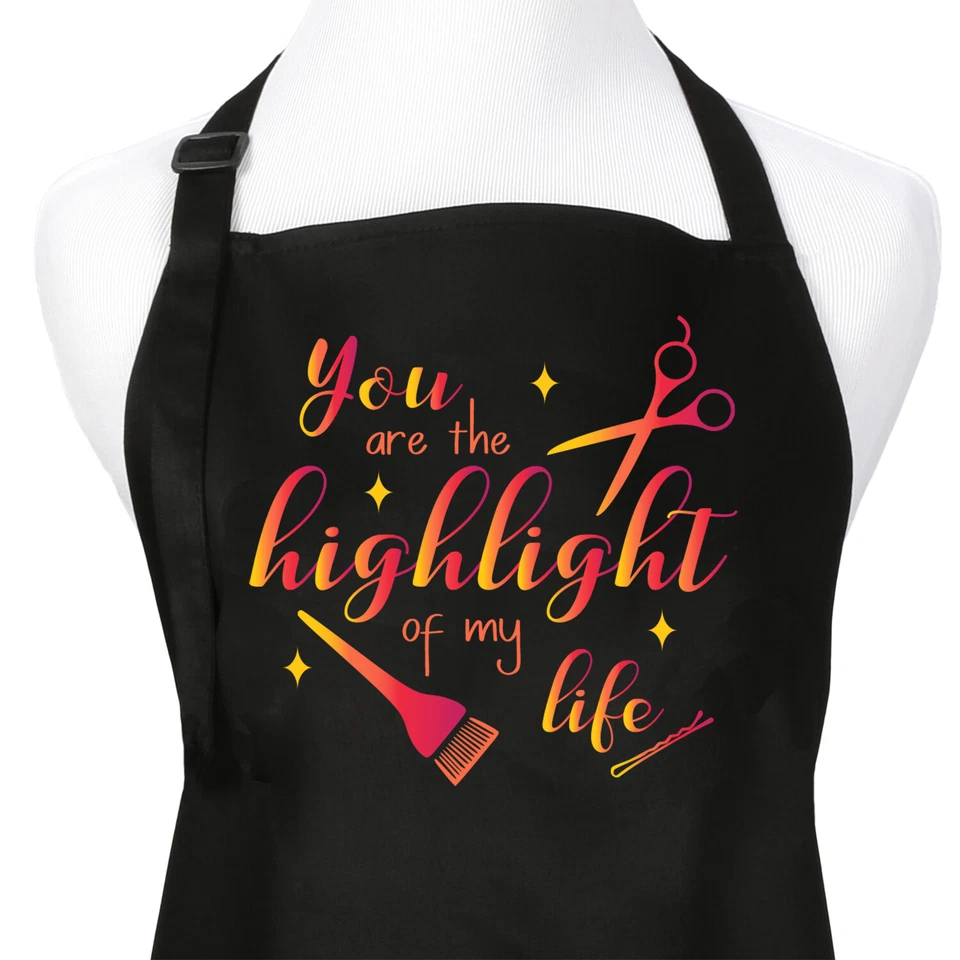 PLUM HILL Hair Stylist Salon Apron with You Are the Highlight of My Life, Sunset