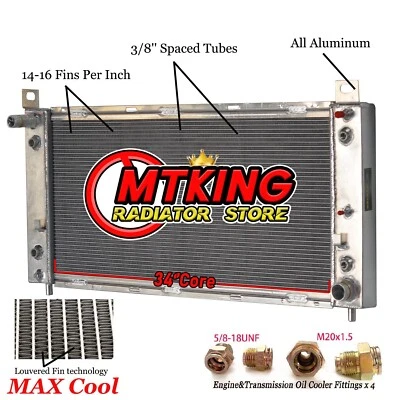 34" Aluminum Radiator for Chevy Silverado 1500 2500 Suburban Tahoe 4.8 5.3 6.0L - Image 1 of 4