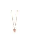 Guess Ladies Rose Gold Plated Logo Heart Pendant Necklace UBN28013
