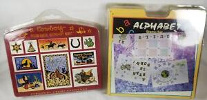 Lot of 2  Rubber Stamp Sets Cowboy & Alphabet Personal Stamp Exchange