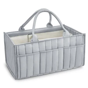 Starry Sky Grey Diaper Caddy Organizer With Handles & Removable Dividersstylish - Picture 1 of 7