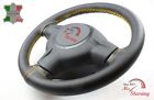 FOR NISSAN 350Z 03-09 BLACK LEATHER STEERING WHEEL COVER, YELLOW 2 STIT