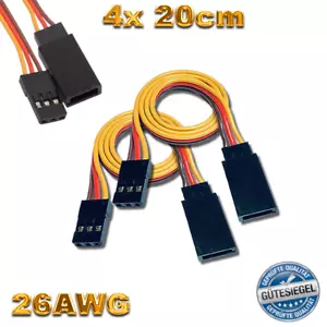 4x Servokabel Verlängerungskabel 20cm Kabel Lead 200mm Verlängerung JR Graupner - Bild 1 von 6