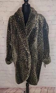 with tags Vintage DonnyBrook Size 9/10 Leopard Print Faux Fur Coat  Oversize - Picture 1 of 1