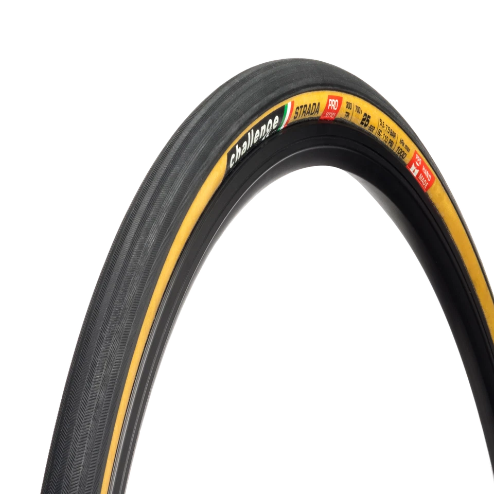 Challenge Strada Pro Handmade Clincher 700x25 Tan Gumwall 00508