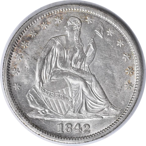 1842 Liberty Seated Half Dollar Medium Date Choice BU Uncertified #324 Cover