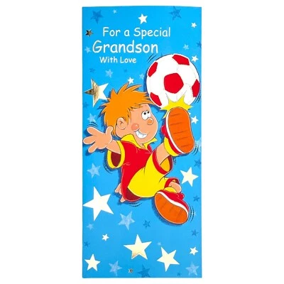 Tarjeta Jumbo FELIZ CUMPLEAÑOS PARA NIETO, Soccer Boy por Sensations + Sobre Foto 1 de 4