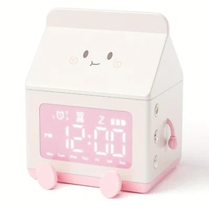 Süße Milchbox Digital Wecker Datumsanzeige Mini Countdown ABS kleines Dekor - Bild 1 von 27