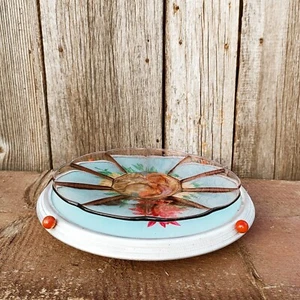 Soviet vintage round rotating cake tray, with a large plate. USSR Rare Great. - Picture 1 of 14