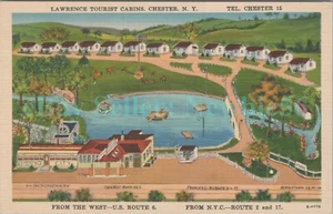 Chester NY - LAWRENCE TOURIST CABINS - A.S. Landis Postkarte Orange County - Bild 1 von 2