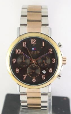 Reloj pulsera Tommy Hilfiger para hombre cronógrafo esfera negra "fecha" correa de acero inoxidable Foto 1 de 4