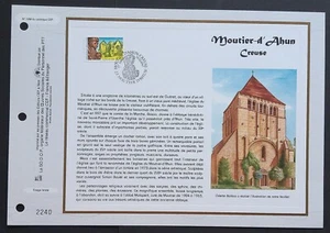 Feuillet CEF 1er jour 1358 1997 Moutier d'Ahun Creuse - Imagen 1 de 1