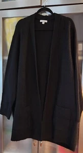 Monograph 4X Black Plus Size Cardigans Open Front Long sleeve/Pockets Light - Picture 1 of 4